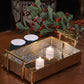 Gold Mirrored Tray for Decorative Accents