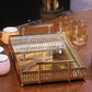 Gold Mirror Tray with Filigree Design