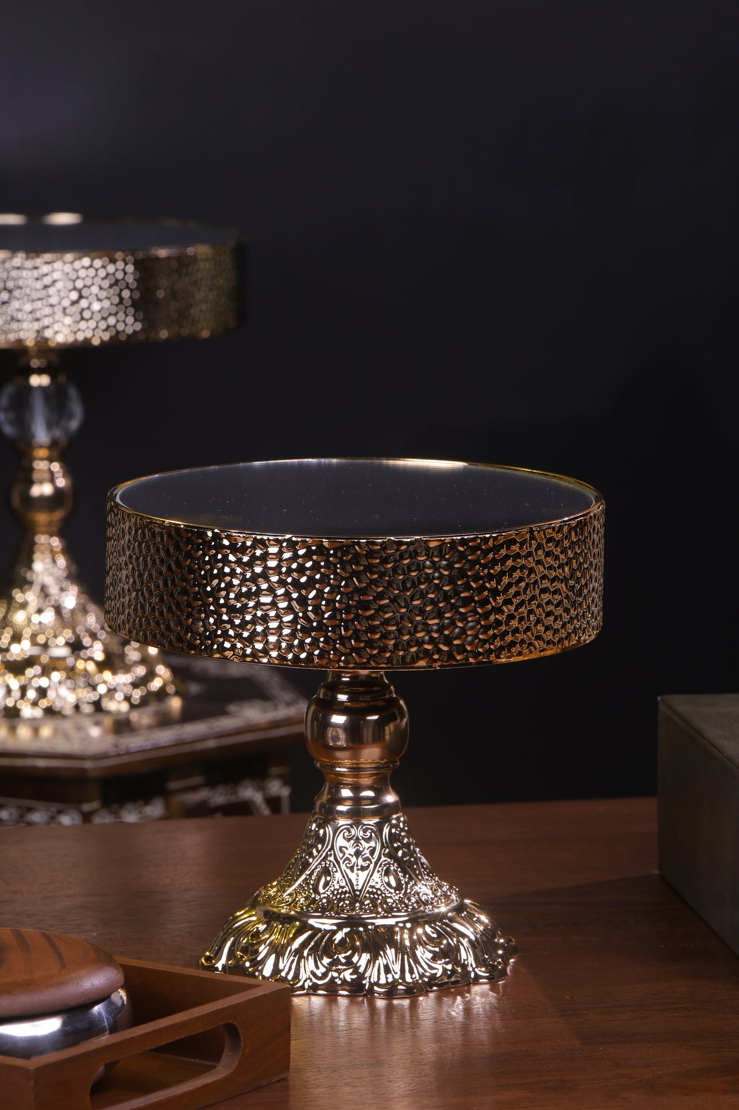 Glamorous Gold Mirror Cake Stand